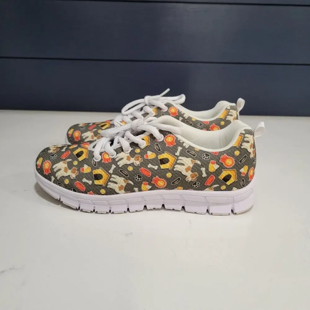 Jack Russell Patterned Sneaker Size 8
